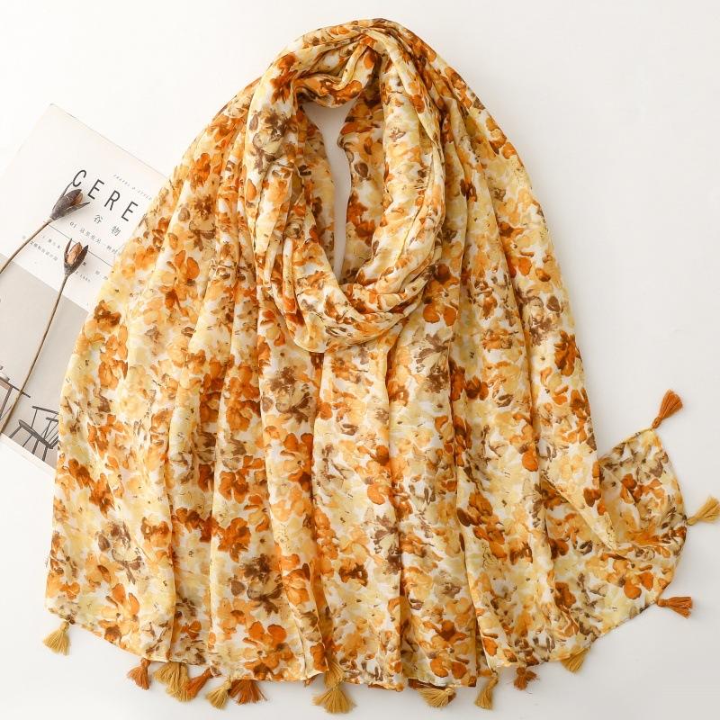 88*190Cm Luxury Women Long Viscose Scarf Bohemian Styles Paisley Pattern Cotton Linen Shawl Lady Tassel Muslim Hijab Wrap