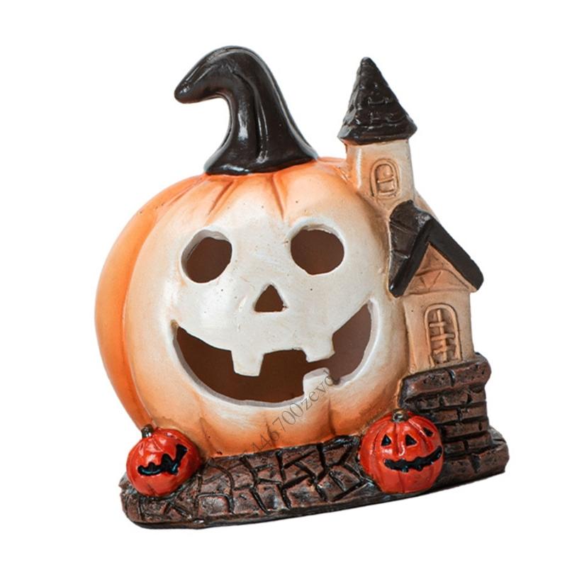 Halloween Pumpkin Figurines Fairys Halloween Garden Accessories Centerpiece P9YB