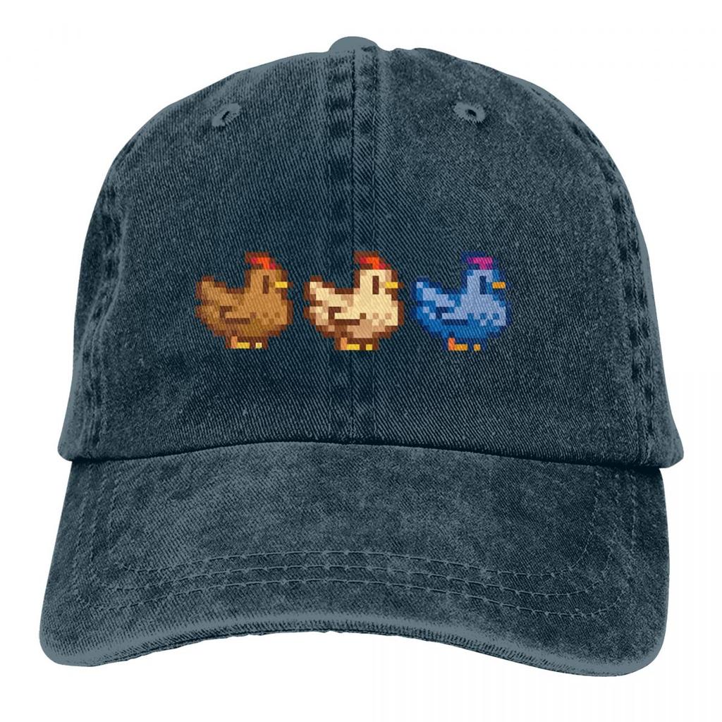 3 Chickens Baseball Cap Unisex Hats WoUnisex Visor Protection Snapback Stardew Valley Game Abigail Sebastian Caps