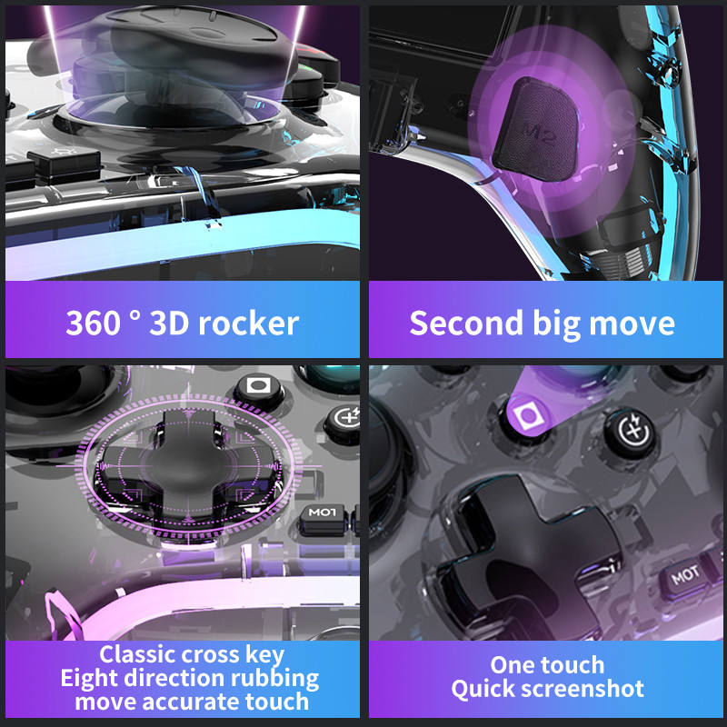 Gamepad Inalámbrico BT para Smartphone Joystick para Juegos de PC Controlador de Juegos para P3/P4 Teléfono Móvil Android IOS Switch S03