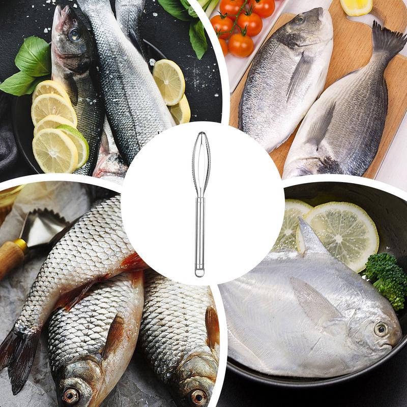 Fish Scales Scraping Tool Portable Fishing Scale Brush Scale Removal Tools Double-Row Teeth Fish Peeler Scaler Fish Scraper Tool