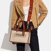 Coach Feld 30 Klassische Große Kapazität Logo Print Canvas und Leder Tragetasche Damen Tragetaschen C8459-B4TXJ