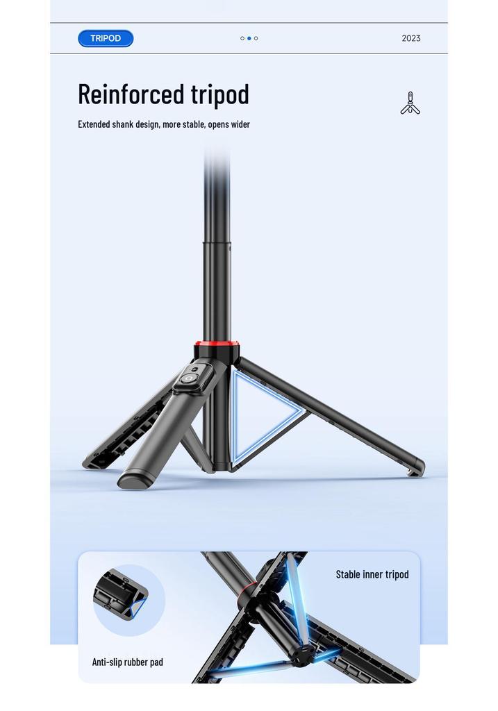 C12 Bluetooth Retractable Selfie Stick & Tripod Stand for Live Streaming & Photography