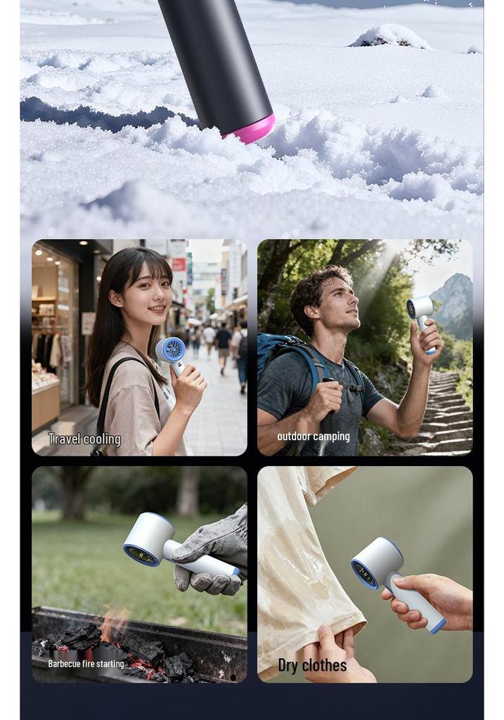 2026 Southeast Asia High-Speed Portable Handheld Mini Fan with USB Charging & Digital Display