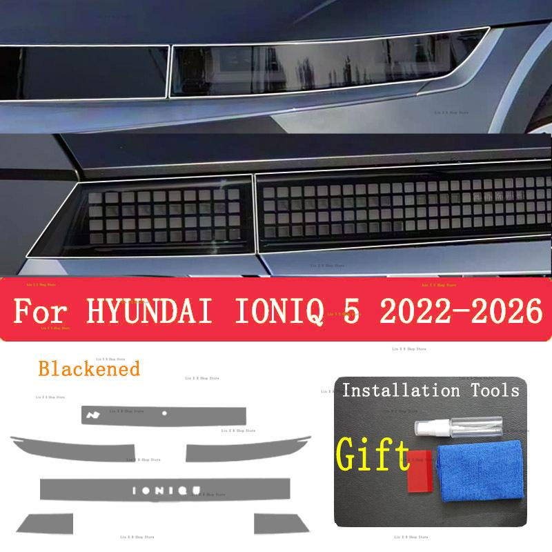 Für HYUNDAI IONIQ 5 (2024-2025)Heckleuchte Auto Styling Aufkleber Scheinwerfer TPU Rauchig Schwarz Rücklicht Schutzfolie Zubehör