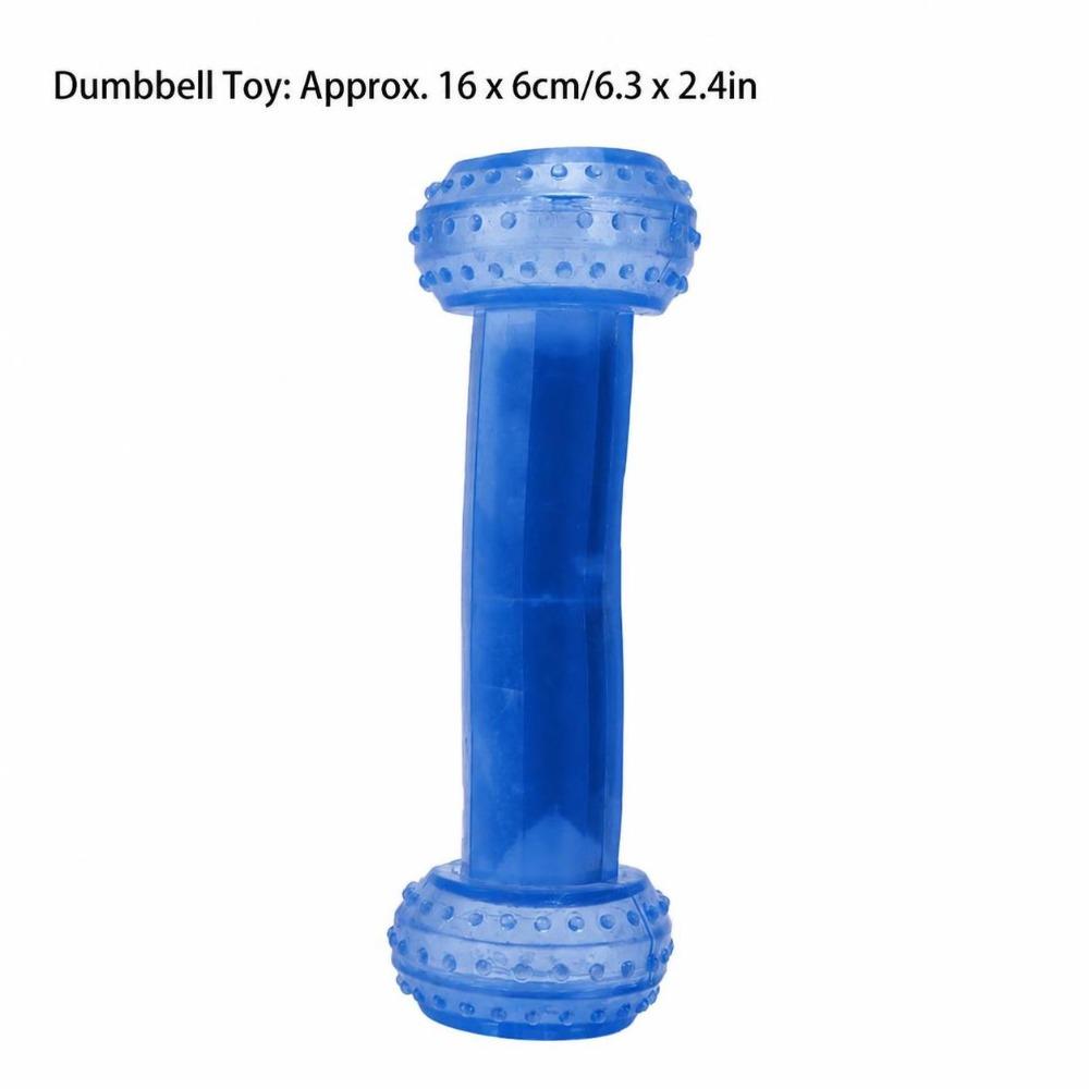 TPR Dog Chew Toy Dumbbell Shape Cooling Dog Toy Bite Tough Dog Teething Toy Teeth Cleaning