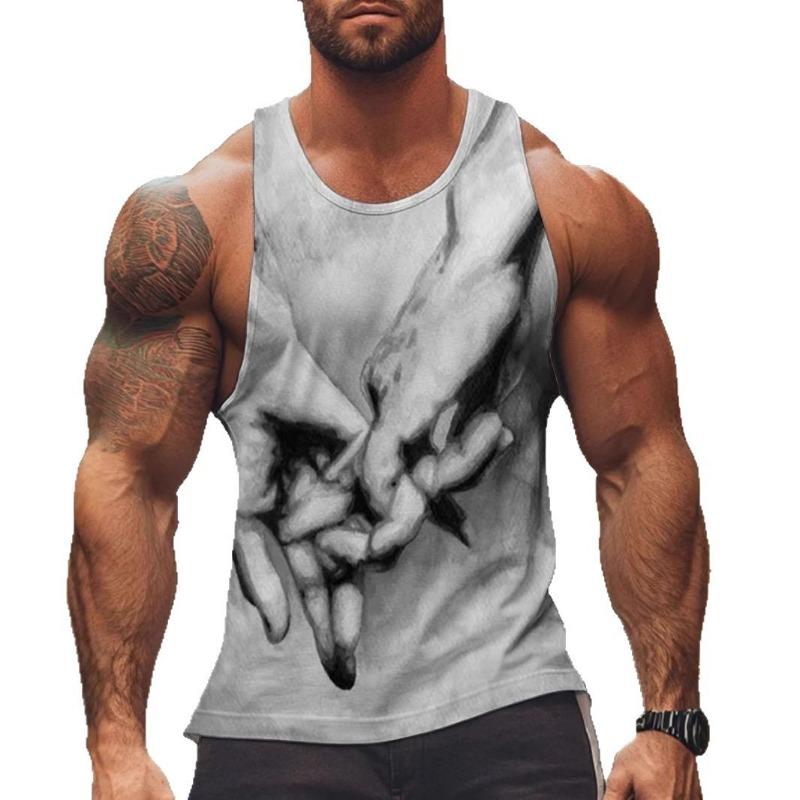

Мужская безрукавка, футболка без рукавов с 3D цифровой печатью, жилет для мужской фитнес-майки 6XL