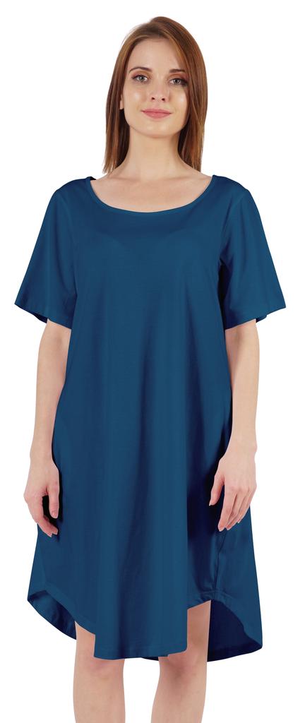 Inkmeso Noční košile pro ženy s krátkým rukávem W Noční košile s kulatým výstřihem Jersey tunika