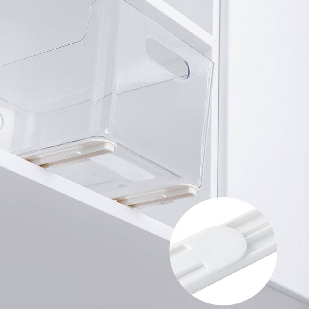 White Slides Closet Slides Multifunctional Non Perforated Bin Tracks Slide Self-Adhesive Strip Replacement Drawer Sliding Rails