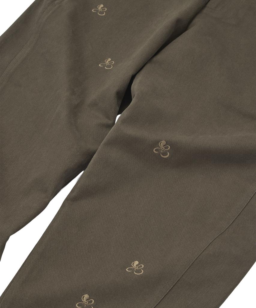 Kkotte Tiny Blossom Barrel Leg Pants (Brown)