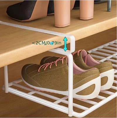 40/60cm Shoe Rack Layered Shoe Cabinet Storage Rack Partition Hanging Rack Hook Non Installation Folding Storage Expansion Rack