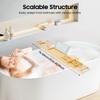 Extendable Bamboo Bathtub Tray Retractable Bathtub Shelf with Soap Box Single Box Waterproof Fabric for Bathroom