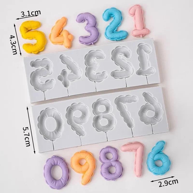 Zahlen Lutscher Silikonform DIY Fondant Kuchen Dekoration Werkzeuge Sugarcraft Schokolade Cupcake Backwerkzeug