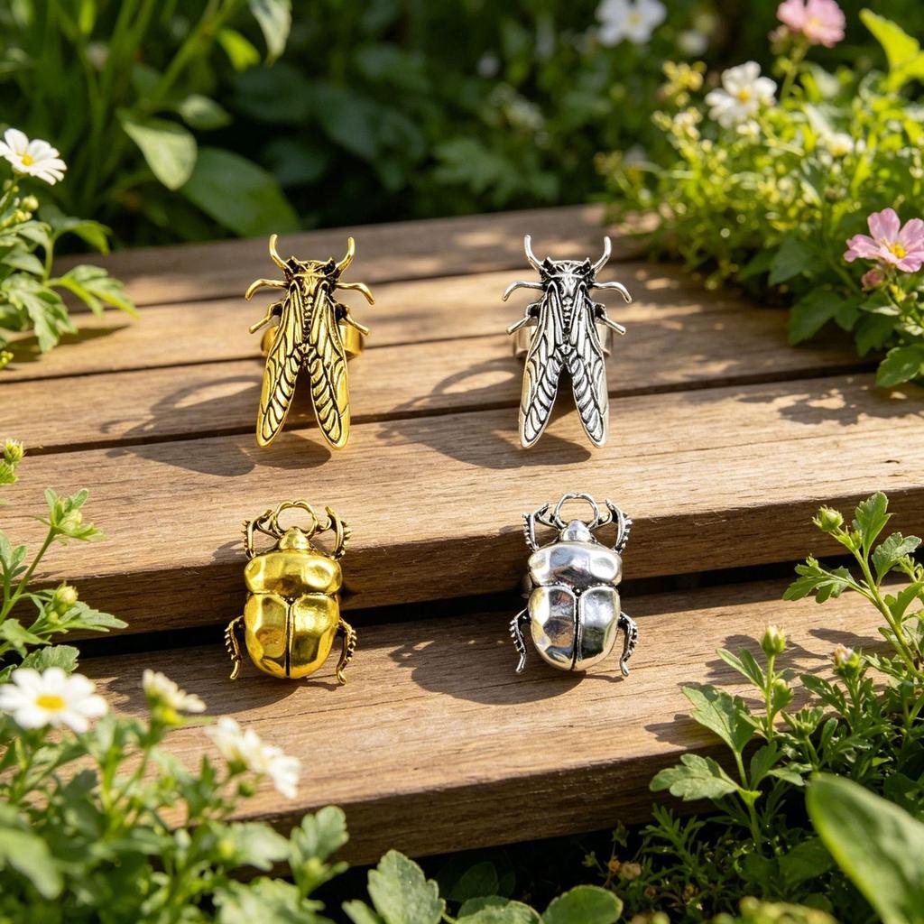 Europees-Amerikaans Retro Insect Ontwerp Verstelbare Ring: Trendy, Veelzijdig en Casual.