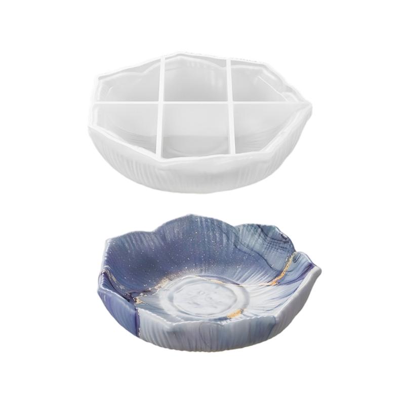 Flower Shaped Storage Tray Mold Epoxy Mould for Handmade Decoration and Gift Making Projects Display Dish Accessories