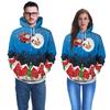 New Christmas Clothing Santa Claus Blue Digital Printing Hoodie Sweater Women