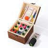 Solid Wood Portable Sewing Kit: Needle & Thread Storage for Home & Dorm