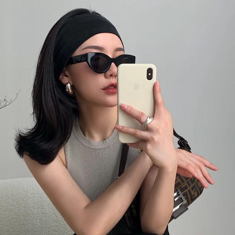 

2024 Женская черная модная повязка на голову - Спортивная, впитывающая пот, широкая летняя повязка чёрный