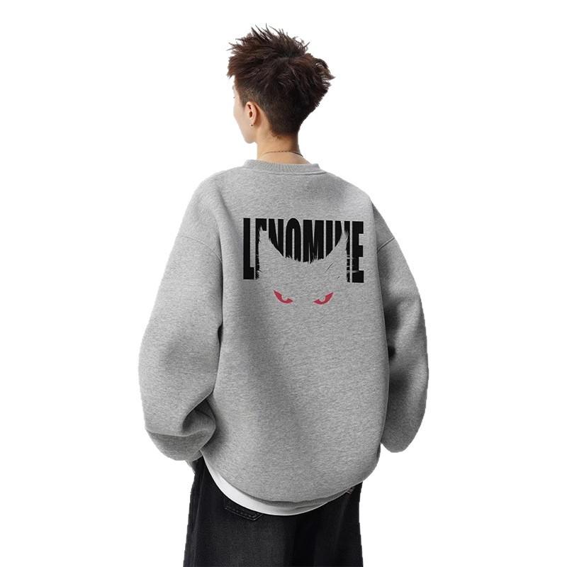 

Round-Shaped Neck Hooded Sweatshirt for Men with Letter Print Autumn Long-sleeved Top High Quality Durable Construction Practical Daily Use M