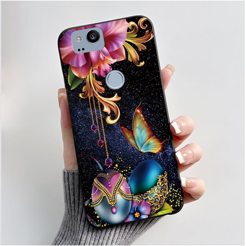 Cute Case For Google Pixel 2 / Pixel 2XL Printing Shell Pixel 1 XL Pixel1 Protective Cover Soft Silicone Cartoon Black Casing