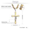 Ancient Men Stainless Steel Crystal Jesus Christ Holy Crucifix Cross Pendant Necklace Byzantine Chain Necklaces Jewelry Gifts