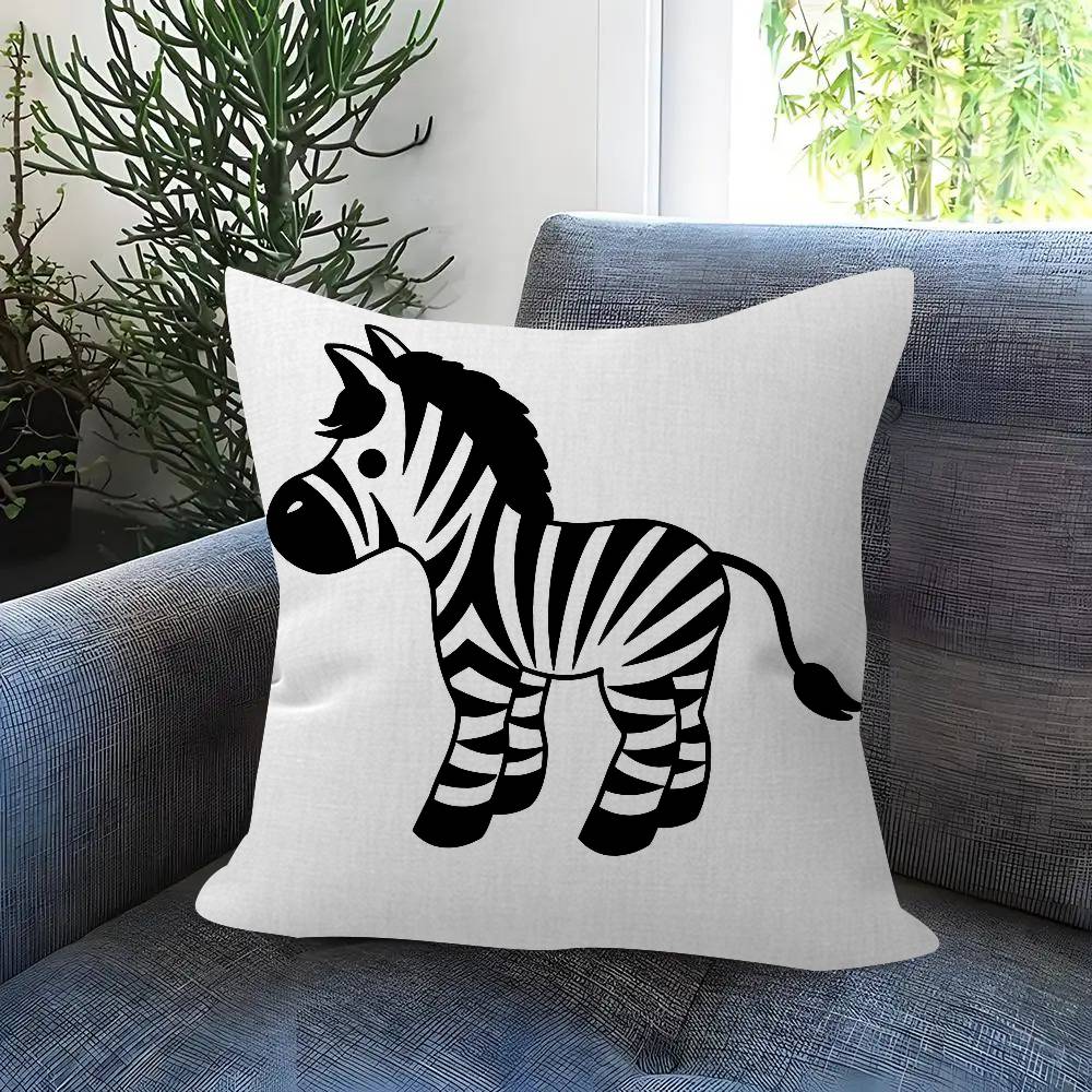 Abstract Line Black and White Zebra Cushion Cover Inches Farmhouse Decor Home Throw Pillow Covers for Couch Decorations