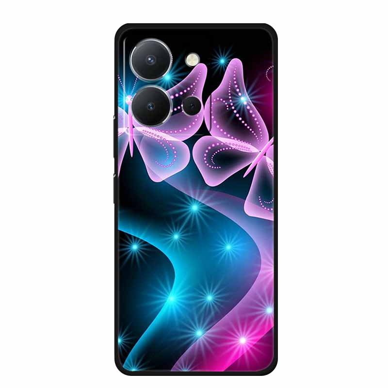 For Vivo Y36 4G Case Luxury TPU Soft Silicone Phone Cases Back Cover For VivoY36 4G Russian Version Shockproof Flowers New Funda