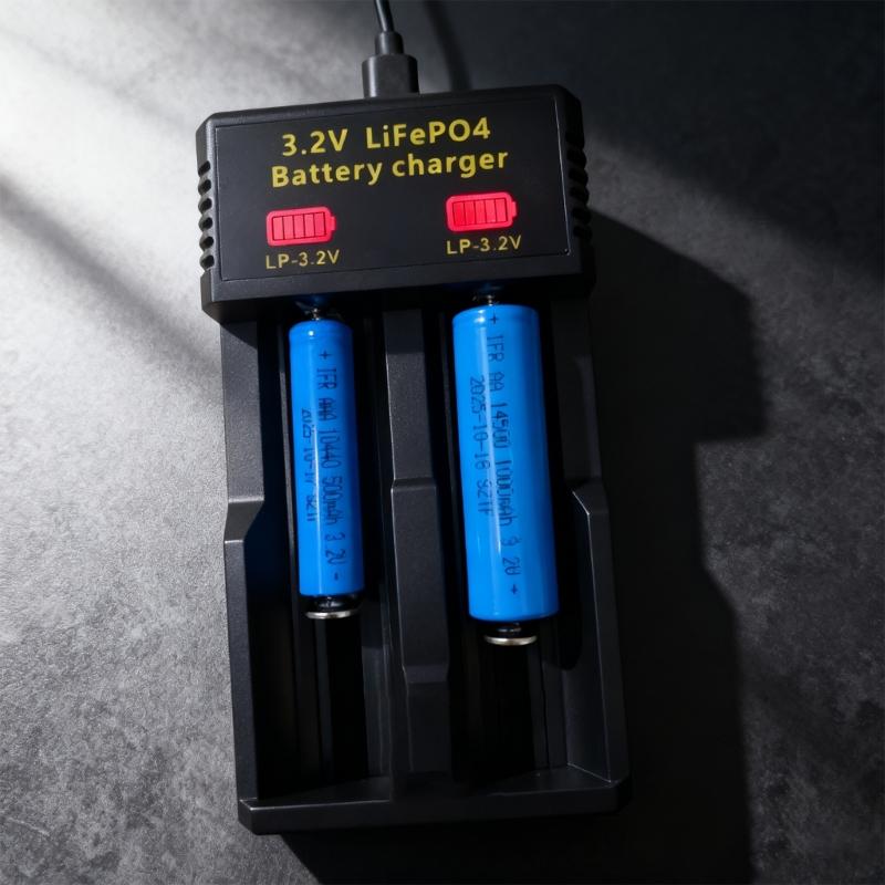 Multi Compatible USB Charger For 3.2V LiFePO4 Batteries 10440 14430 14500 18650 26500 Models