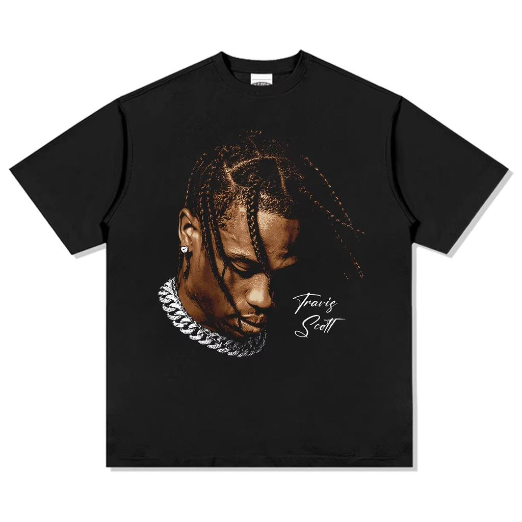 T-shirt Grafica Travis Scott Oversize Hip Hop Rapper Cotone Tee Streetwear Unisex Donna Casual Vintage Y2K Top Astroworld Vibe