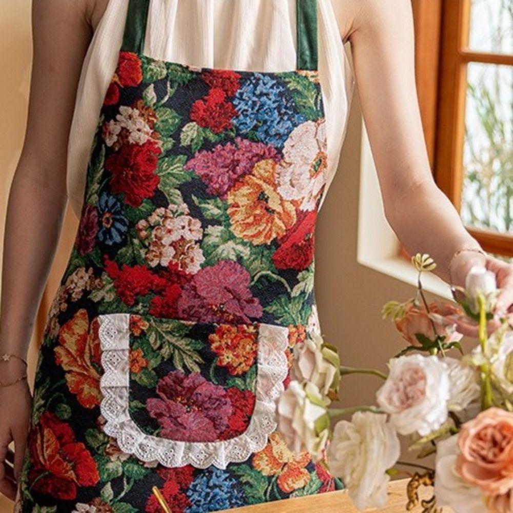 Mit großer Tasche Rüschenschürze Polyester Damenschürze Haushaltsgebrauch Küchenschürze Zuhause