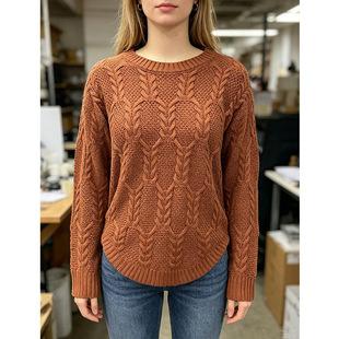 Europe, America Autumn and Winter Fashion Sweater Women's Clothing, Casual Knitted Plaid Contrasting Cardigan Jacket Top