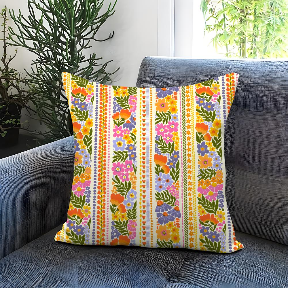 Flowers and plants Cushion Cover Comfortable Reversible Pillow Cover Ideal for Car Sofa Bedroom Beyond