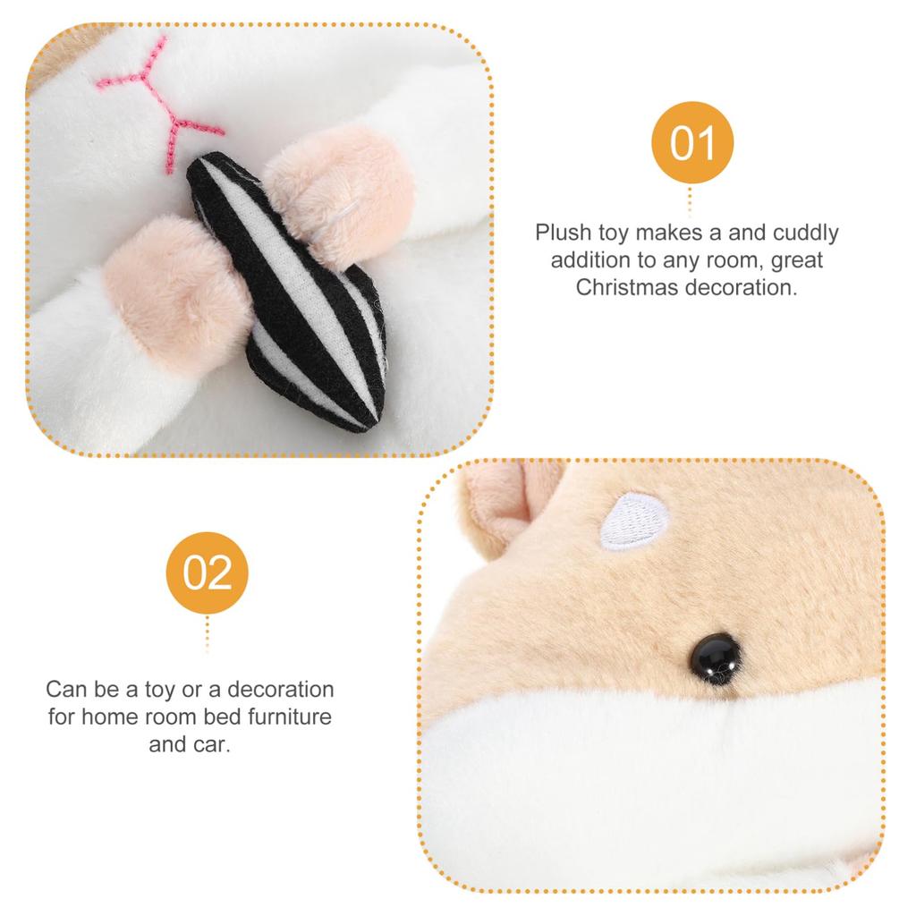 LIFKOME Hamster Plush Toy, Fluffy and Cute, Animal Toy, Character Decor, Sewn Wrap, Figurine, 23cm