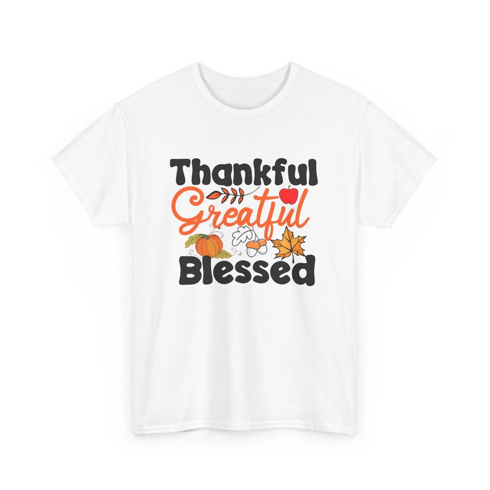 Fall Aesthetic Shirt | Autumn Leaves Tee | Thankful Greatful Blessed Shirt M