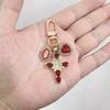 Luxury Metal Cross Keychain Zircon Heart Bag Pendant Gift Accessories Couple Family Keychain Pendant
