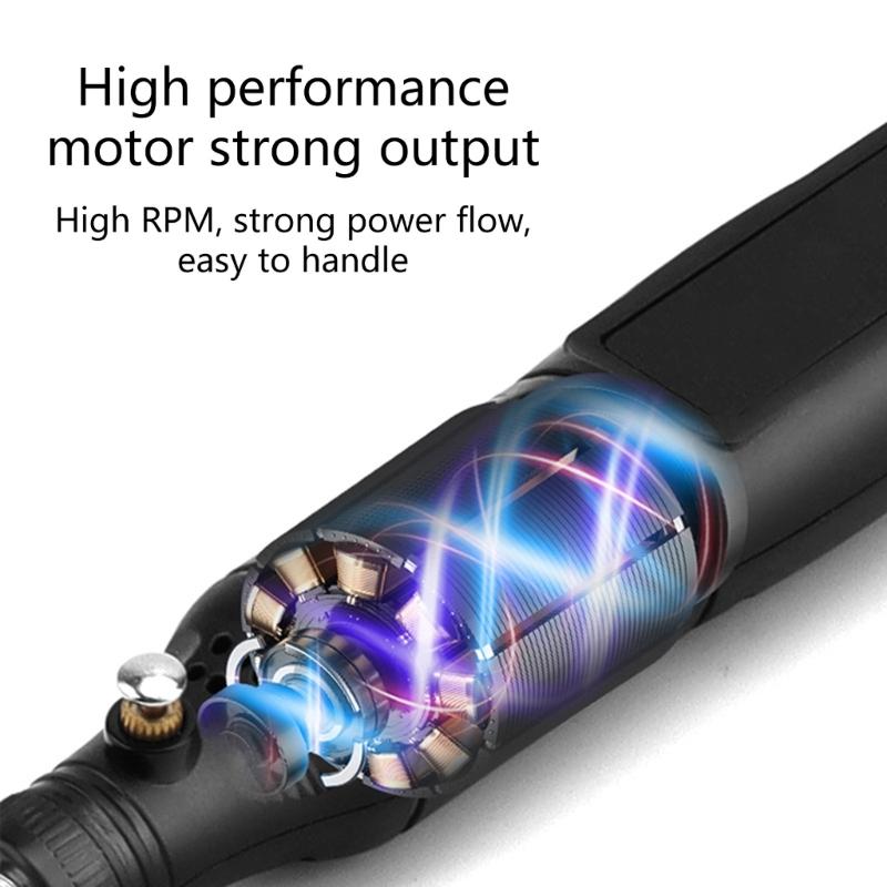 Compact 4V Rechargeable Electric Grinder 16000RPM 5 Speed Adjustable Rotary Tool Kits for Woodworking Metal Crafting