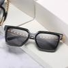 Spring And Summer Warm Color Generous Frame Glasses European And American Personalized Metal Square Sunglasses Women'S Versatile Multi-Color Glasses