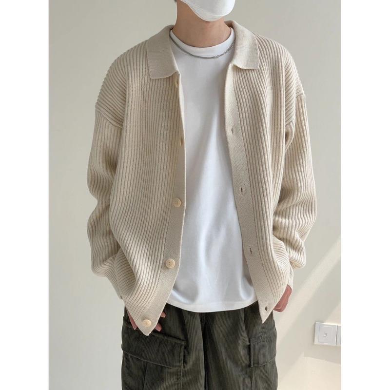 Men S Casual Loose Lapel Long Sleeve Knit Cardigan For Autumn Winter