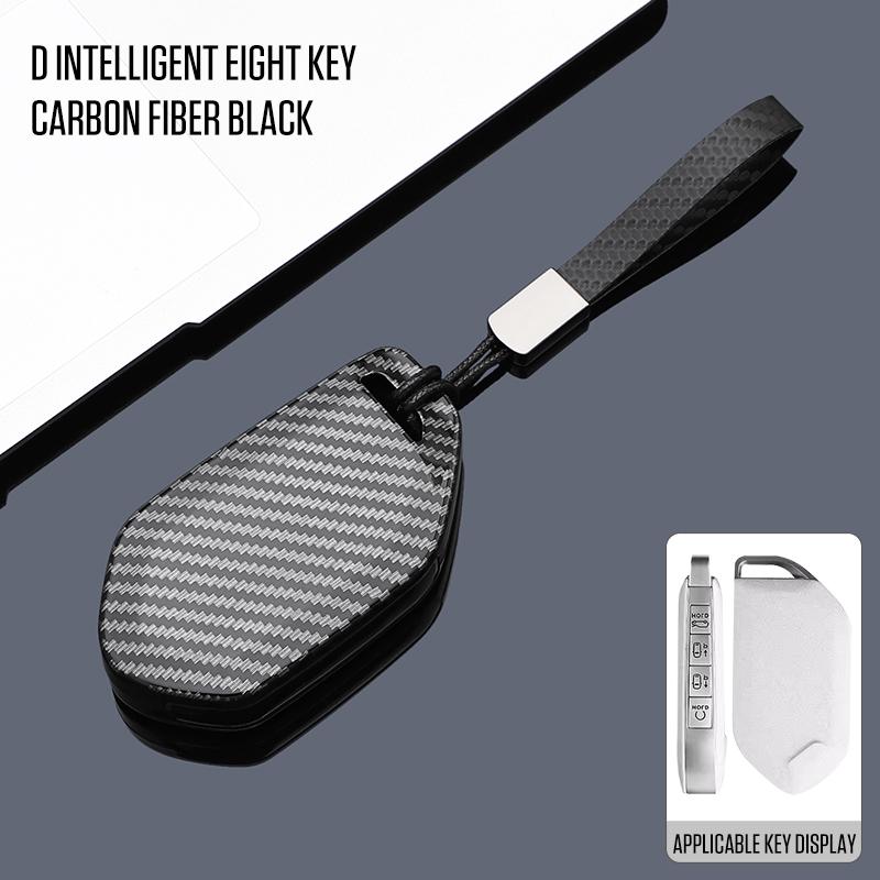 

9 Buttons Carbon Style ABS Car Key Case Cover Fob for 2024 2025 Kia EV9 EV6 EV5 Smart Remote Key Protection Shell