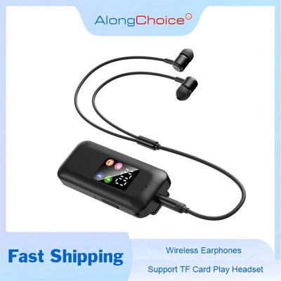 Collar Style Bluetooth Earphone Support TF Card Insertion Long Battery Life Power Display In Ear Wear Bluetooth 5.4 Listen Music