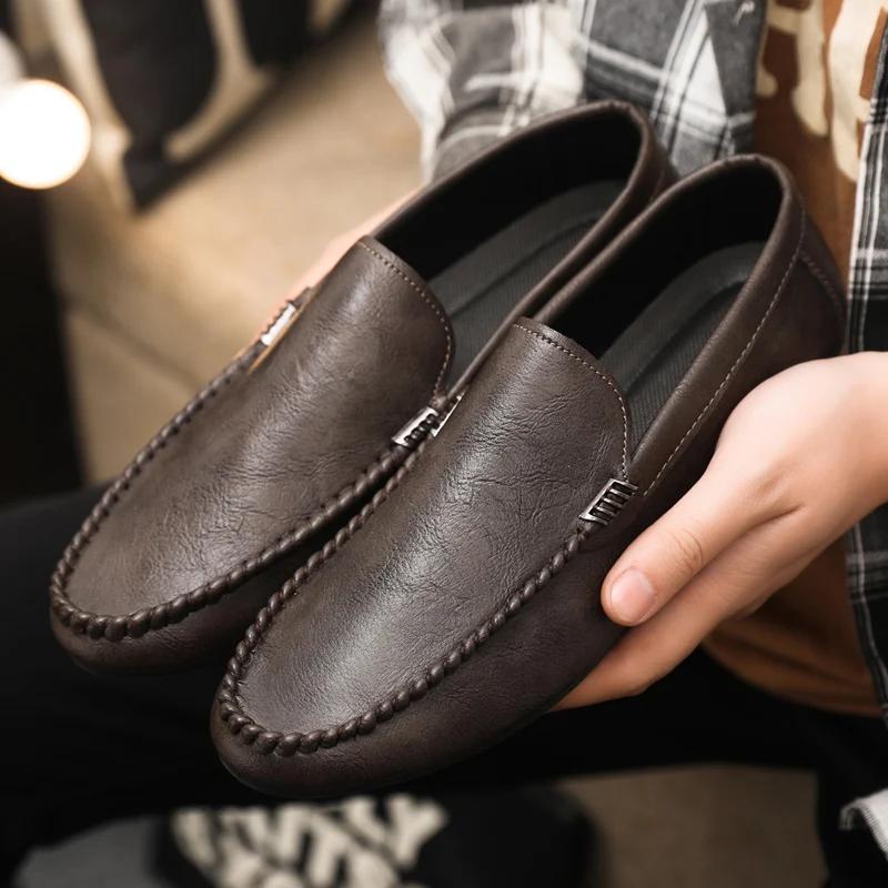 Genuine Leather Breathable Slip on Men Driving Shoes Luxury Brand Italian Men Loafers Men Casual Shoes Moccasins Chaussure Homme