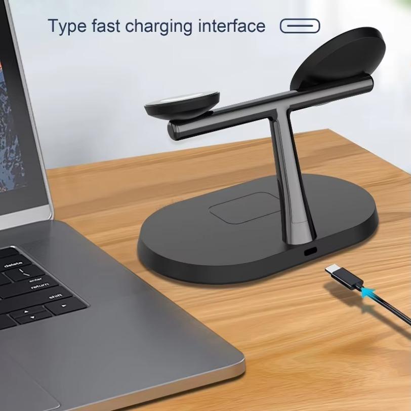 3 in 1 Magnetic Wireless Charger 30W Fast Charging Station & Ring For Samsung Galaxy S25 S24 Watch 7 6 5 4 3 Active 1 2 Earbuds