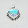 Angel Aura Quartz Pendant, Handmade 925 Sterling Silver Heart Shape Aura Quartz Pendant, Gift for her, Anniversary Pendant