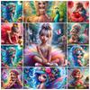 5D Diamond Painting Fantasy Fairytale Style Forest Flower Fairy Cross Stitch Mosaic Kit Home Decoration Wall Sticker DIY Handmade Gift