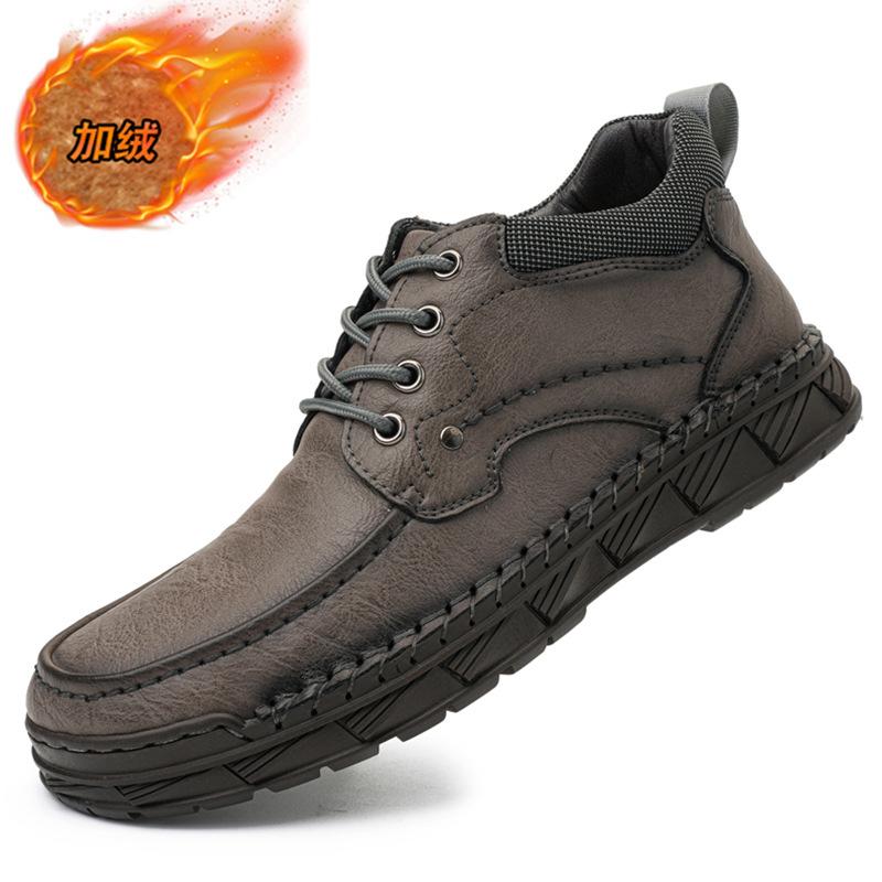 

2025 men s Martin boots winter new large size men s short boots casual leather boots hand-stitched tooling boots 48