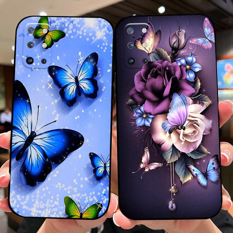 Cases For OnePlus 8T KB2003 Butterflies Soft TPU Silicone Cover For One Plus 8 T Phone Shells KB2000 Black Matte Bumper Coque
