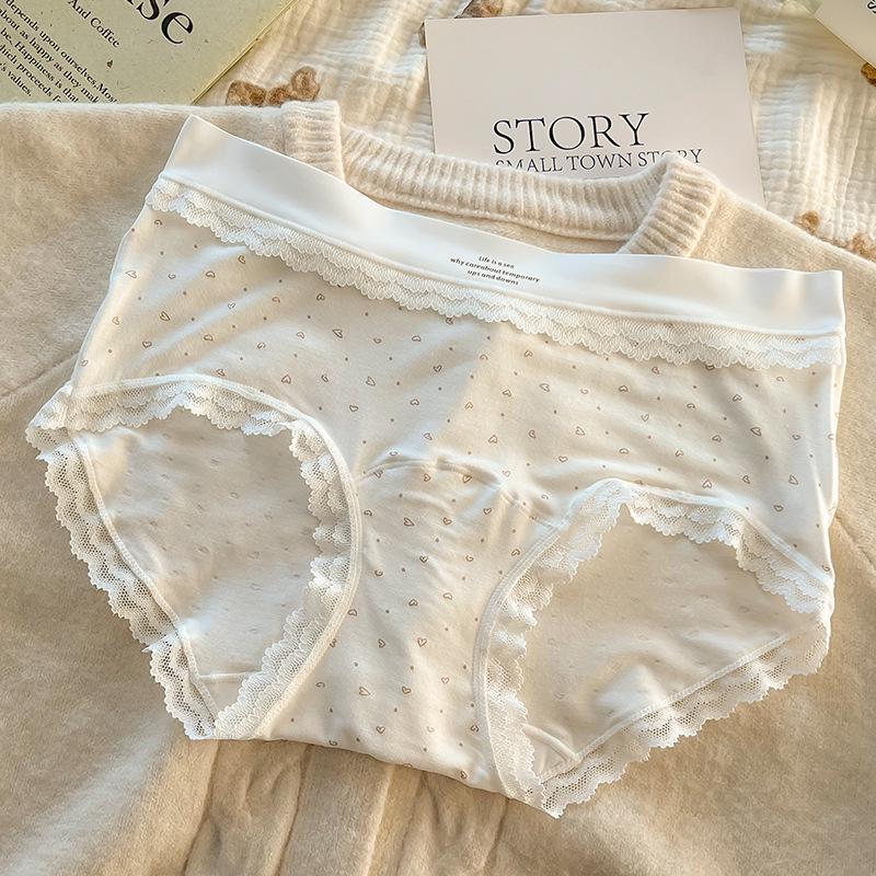 10A Antibakterieller gepunkteter floraler Hüfthöher Slip für Mädchen