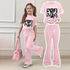 Girls Casual Short Sleeve Printed Outfit Set for Daily Summer Wear