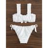 Schiffy Knot Front Tie Side Bikinis 2025 White Swimsuit Women Swimwear Female Sexy Bathers Bathing Swimming Swim Suit Beachwear