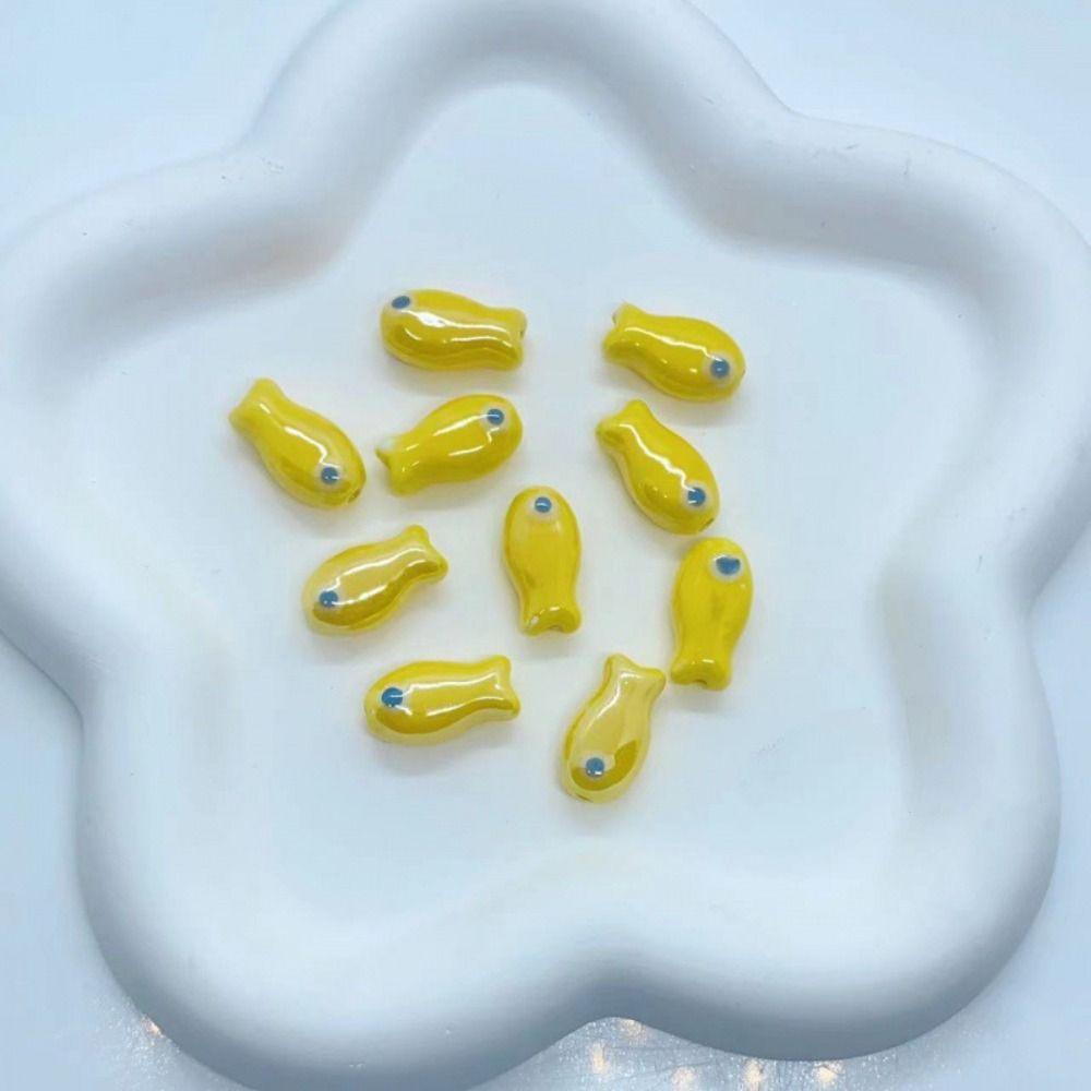 10Pcs Handmade Craft Ceramic Spacer Loose Beads Ceramic Jewelry Making Material  Gift